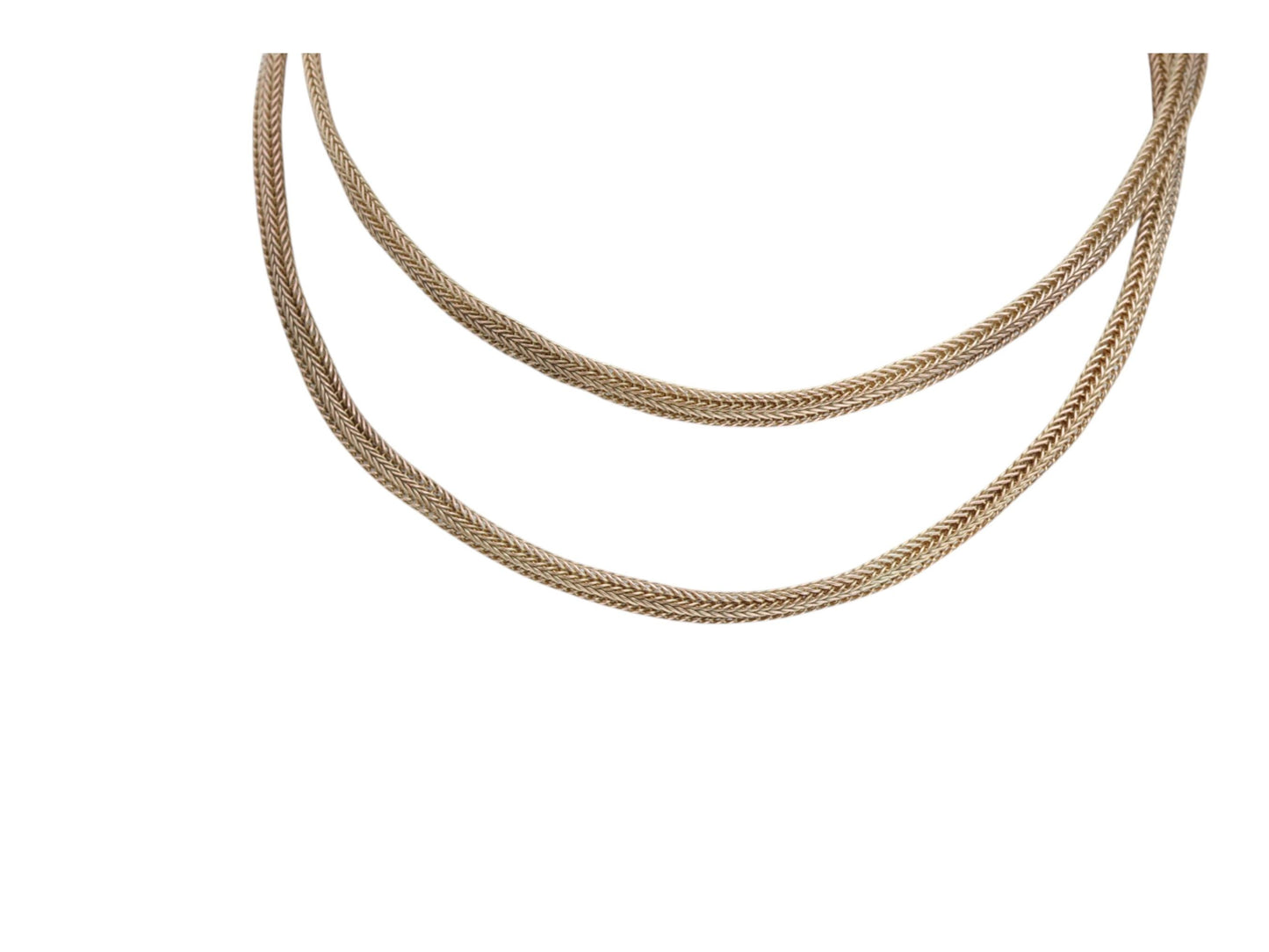 Antique 9ct Yellow Gold Foxtail Link Necklace, 16.5"