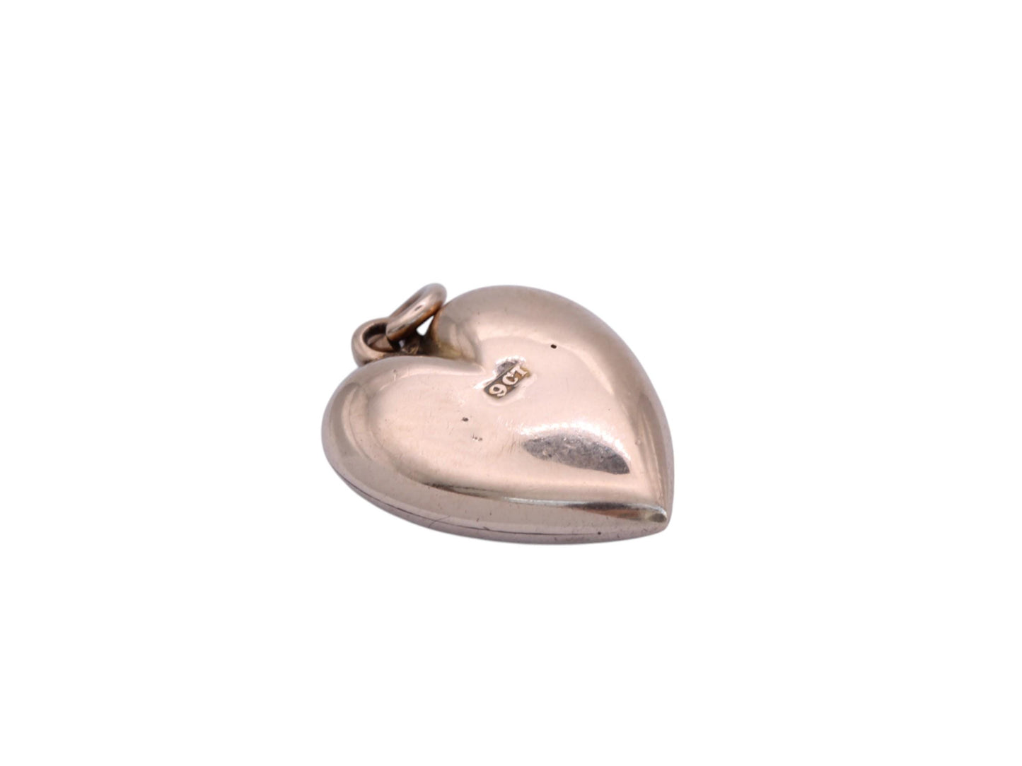 Antique 9ct Gold Sapphire Heart Pendant