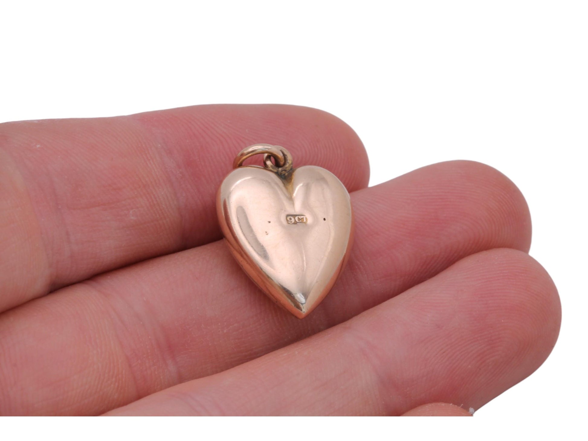 Antique-9ct-Gold-Sapphire-Heart-Pendant