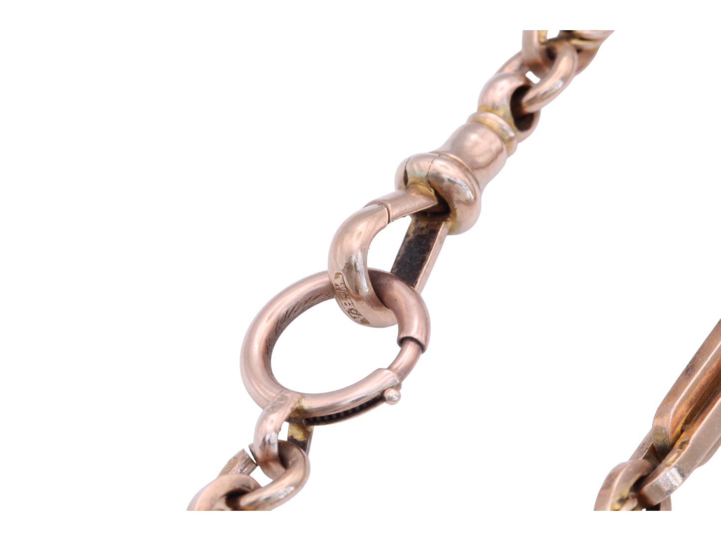 Antique 9ct Gold Fetter & Love Knot Link Double Albert Necklace Chain, 45g, 15.25"