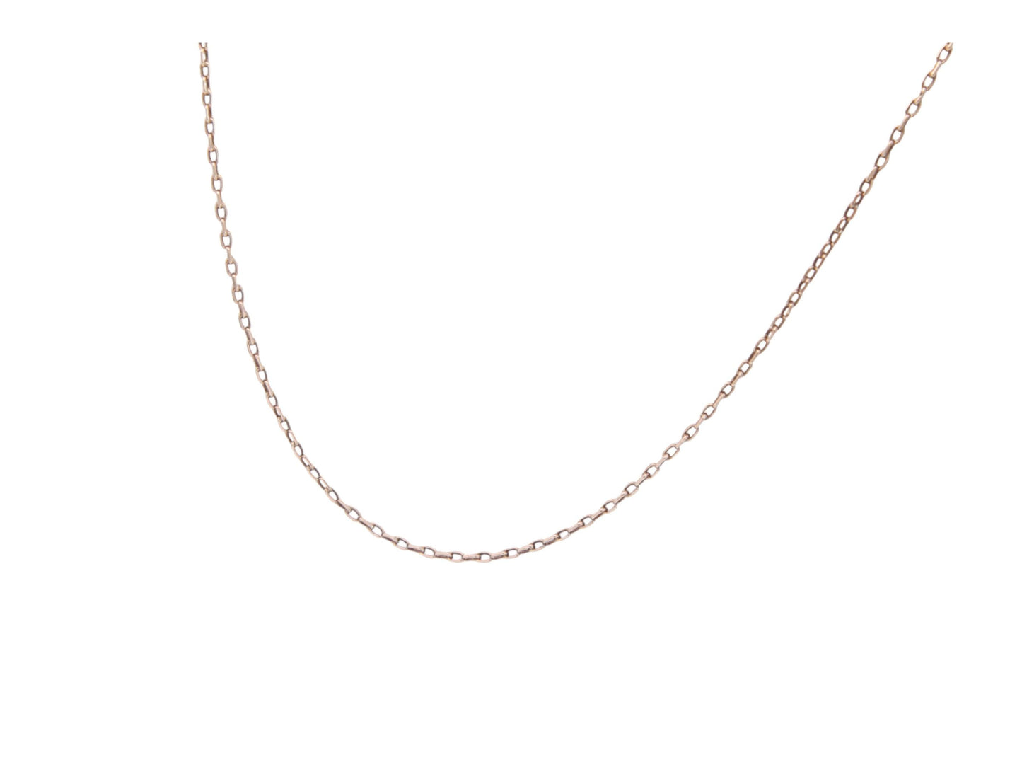 Antique 9ct Gold Fine Cable Link Necklace, 21.75"