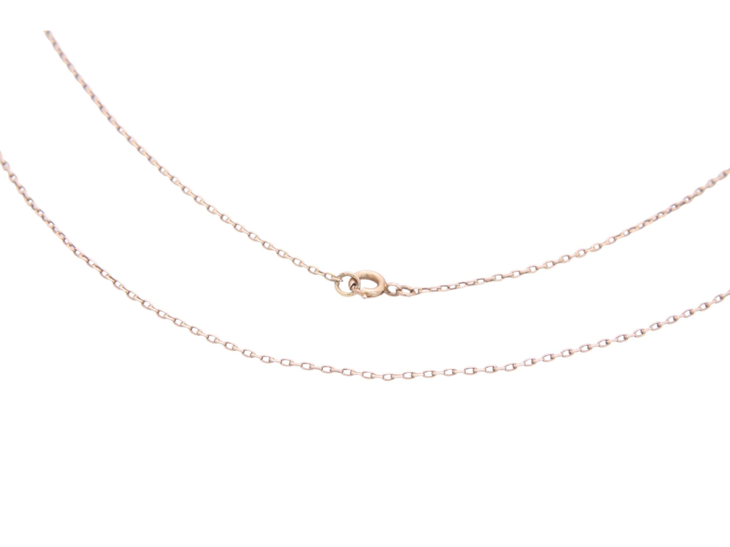 Antique 9ct Gold Fine Cable Link Necklace, 21.75"