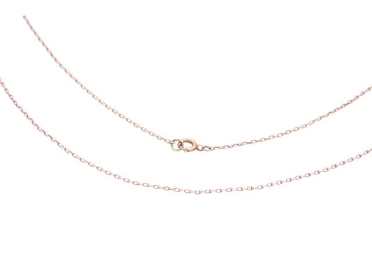 Antique 9ct Gold Fine Cable Link Necklace, 21.75"