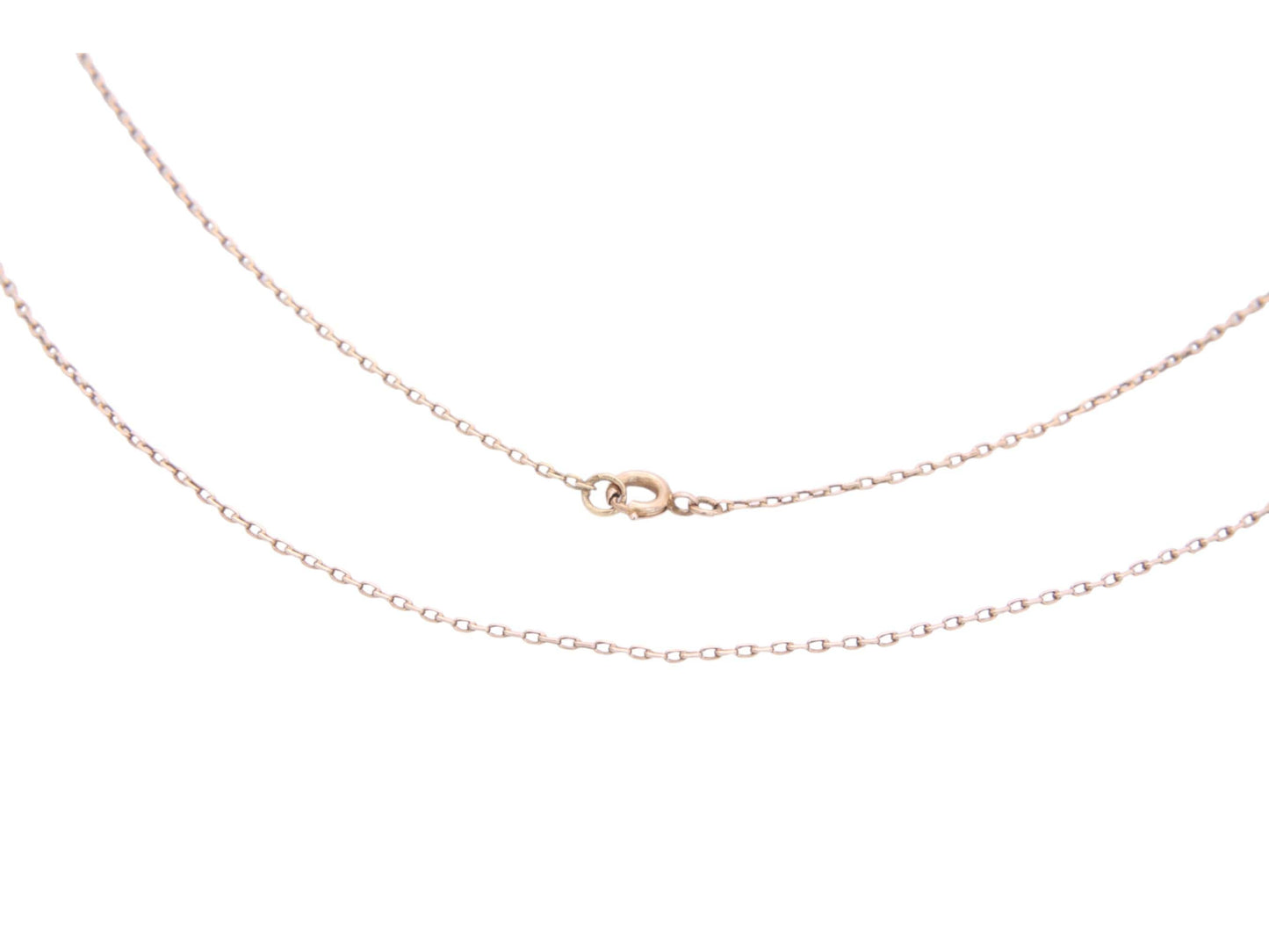 Antique 9ct Gold Fine Cable Link Necklace, 21.75"