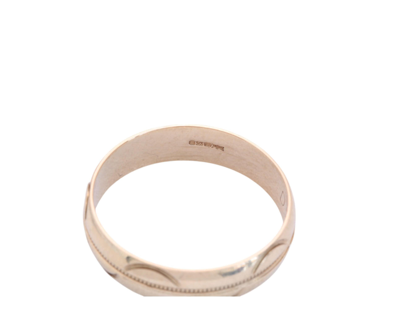 Vintage 9ct Gold Wave Pattern Wedding Band Ring