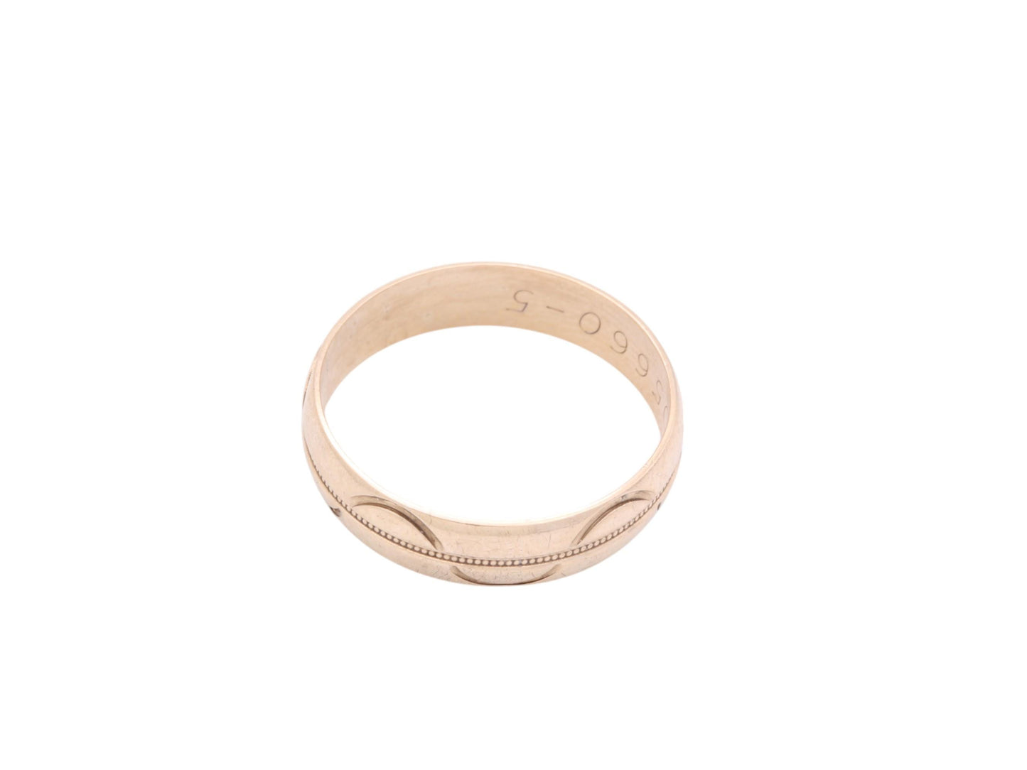Vintage 9ct Gold Wave Pattern Wedding Band Ring