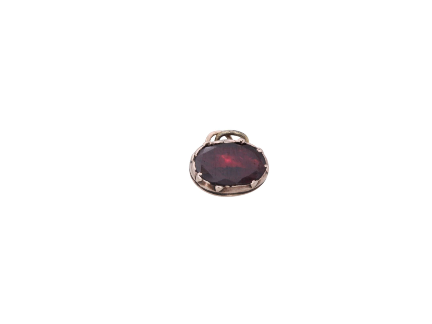 Antique 9ct Gold Garnet Charm Pendant