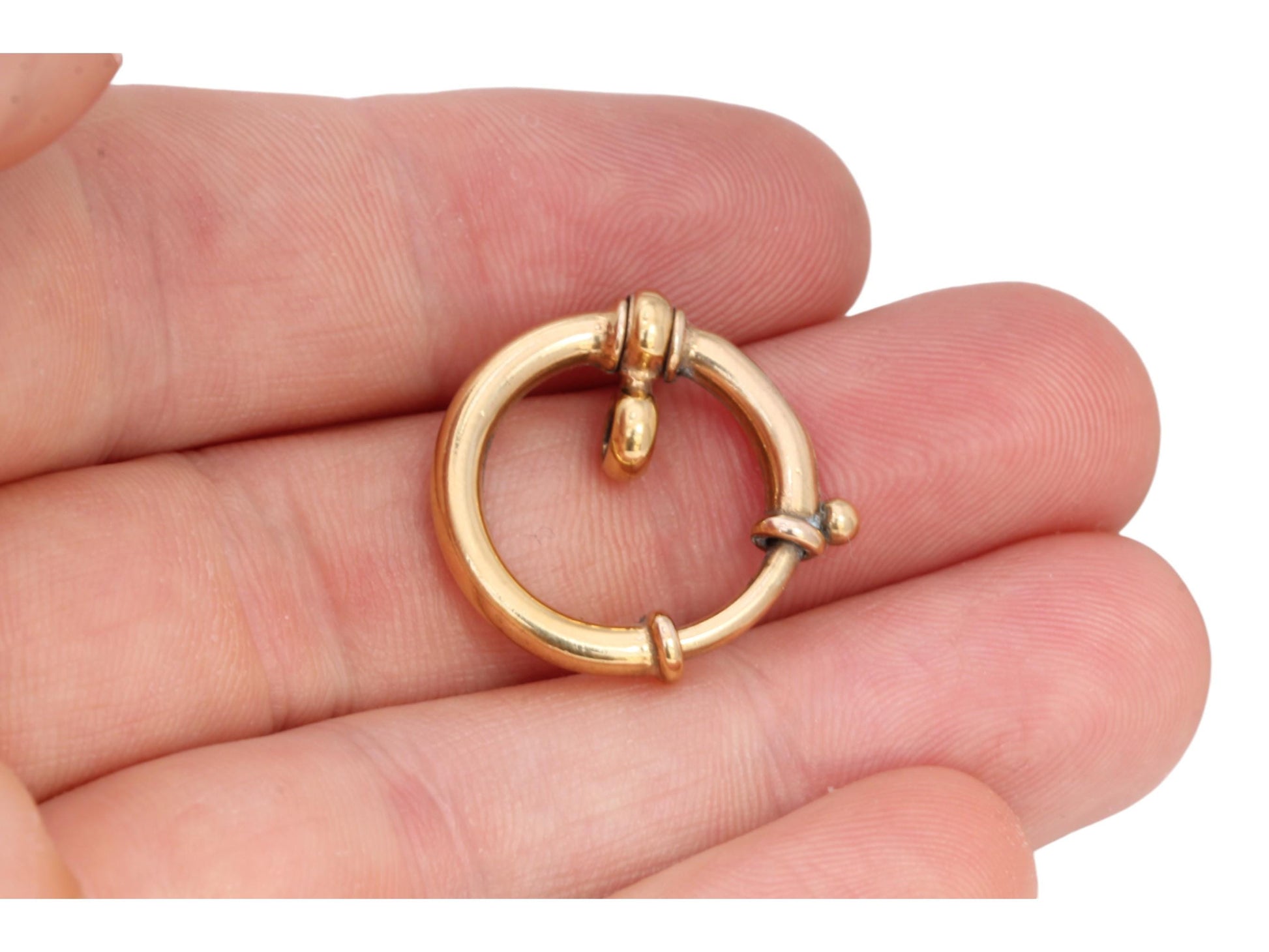 Antique-Large-9ct-Rolled-Gold-Bolt-Spring-Clasp-Ring,-20mm