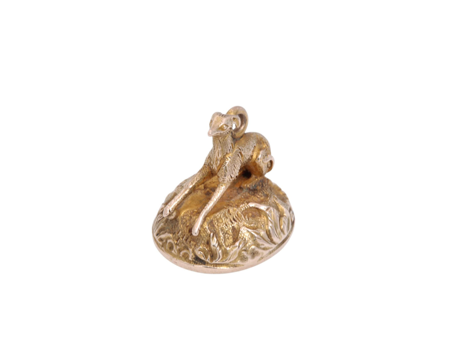 Antique 9ct Gold Greyhound Dog Pendant Fob