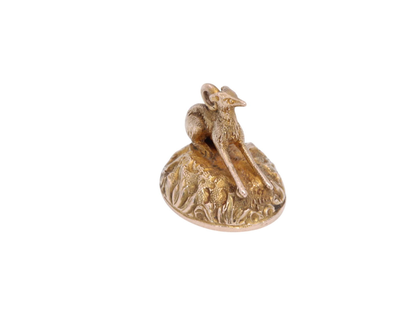 Antique 9ct Gold Greyhound Dog Pendant Fob