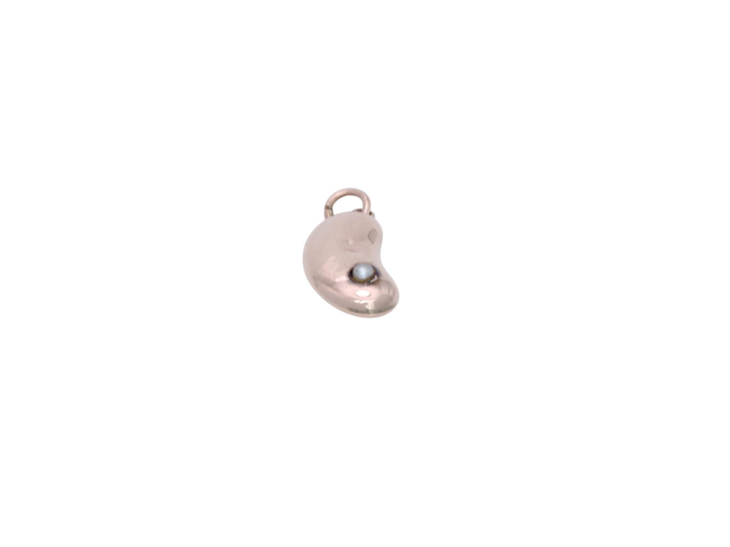 Antique 9ct Gold Pearl Lucky Bean Charm
