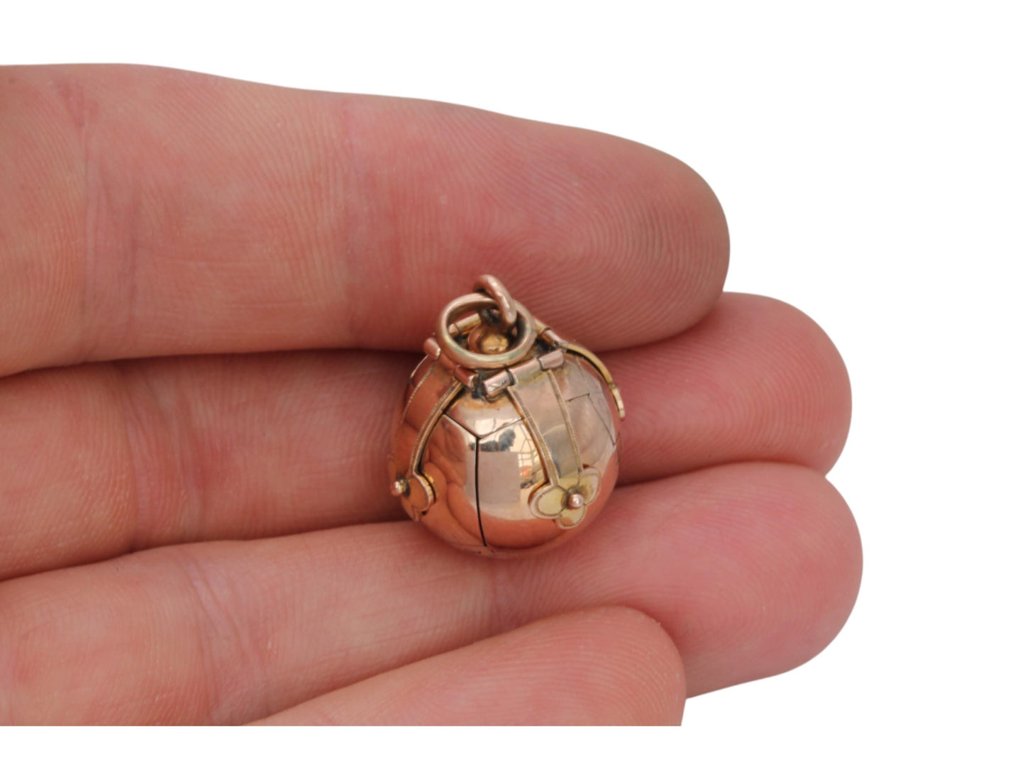 Antique 9ct Gold Masonic Opening Orb Ball Pendant