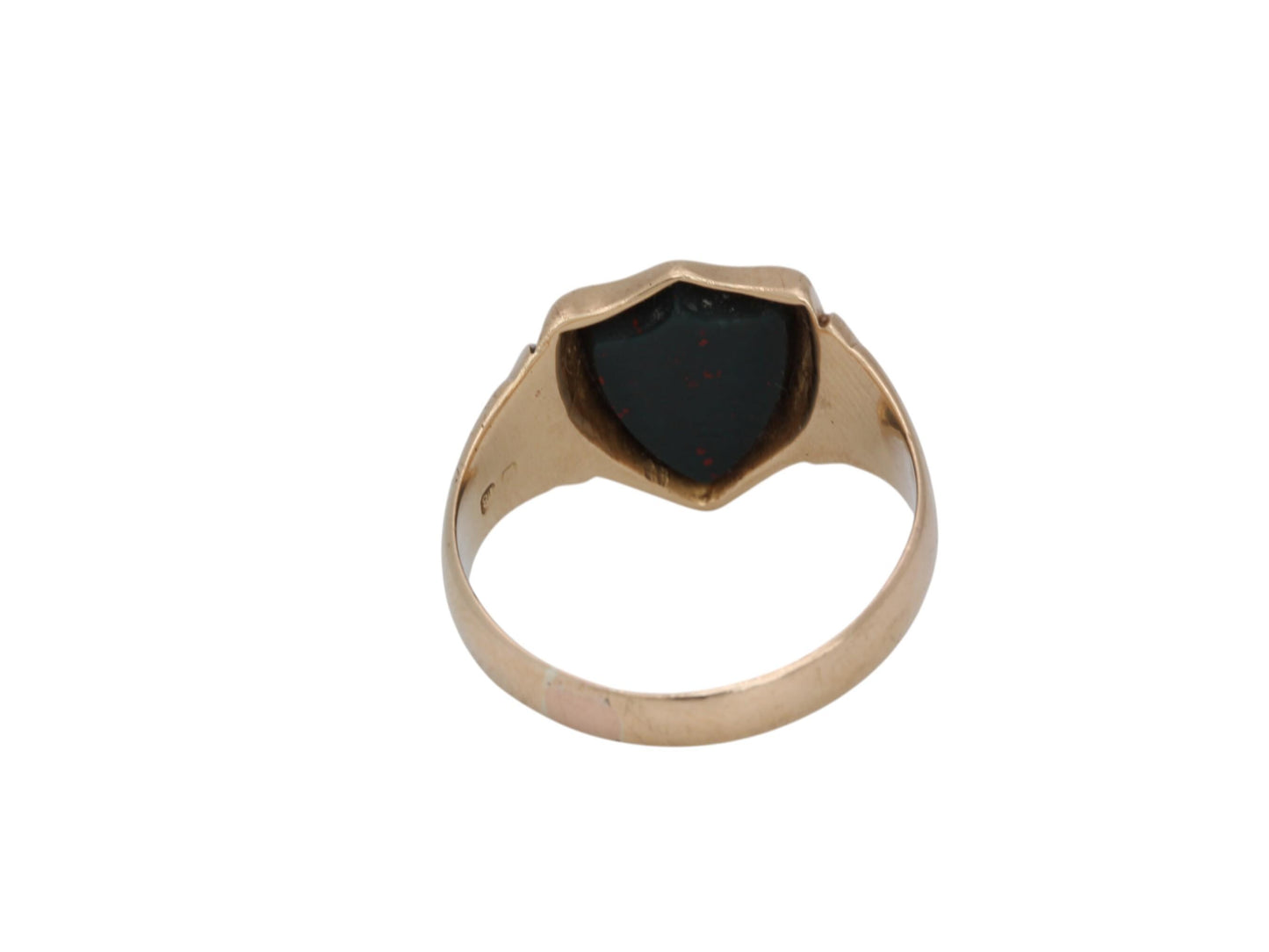 Antique 18ct Gold Shield Bloodstone Signet Ring, 1901