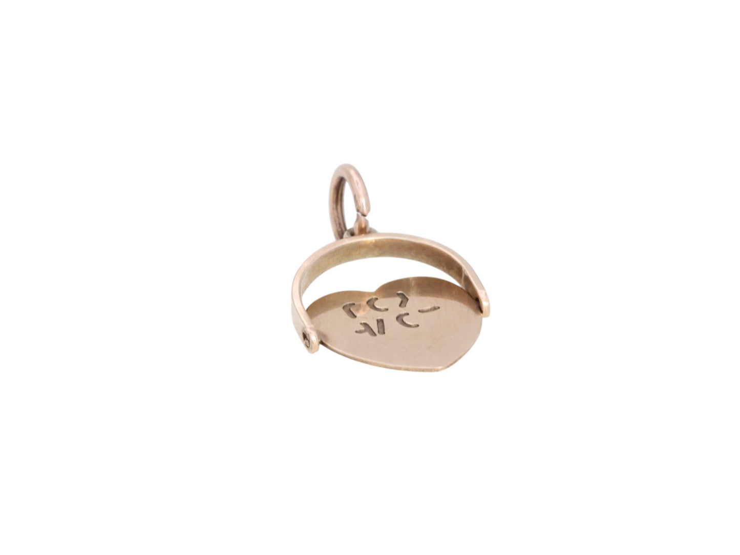 Vintage 9ct Gold Heart 'I Love You' Spinning Charm Pendant