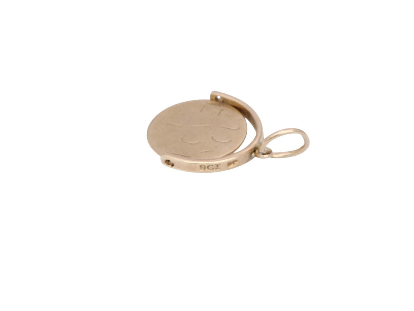 Vintage 9ct Gold Spinning 'I Love You' Charm Pendant