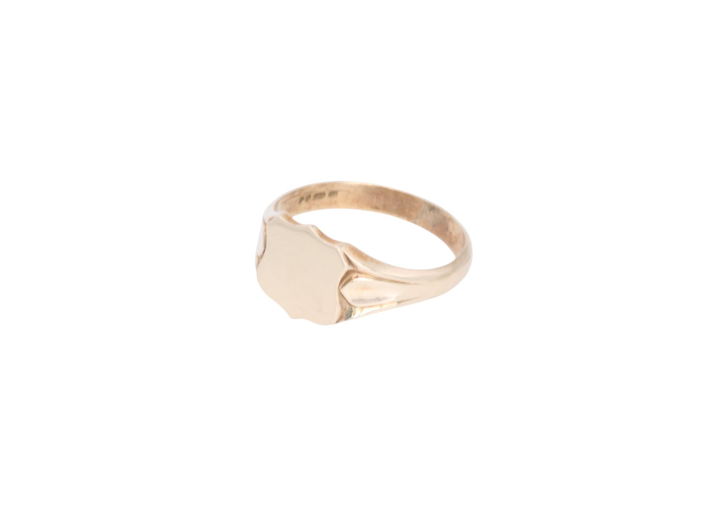 Vintage 9ct Gold Shield Shaped Signet Ring, 1976
