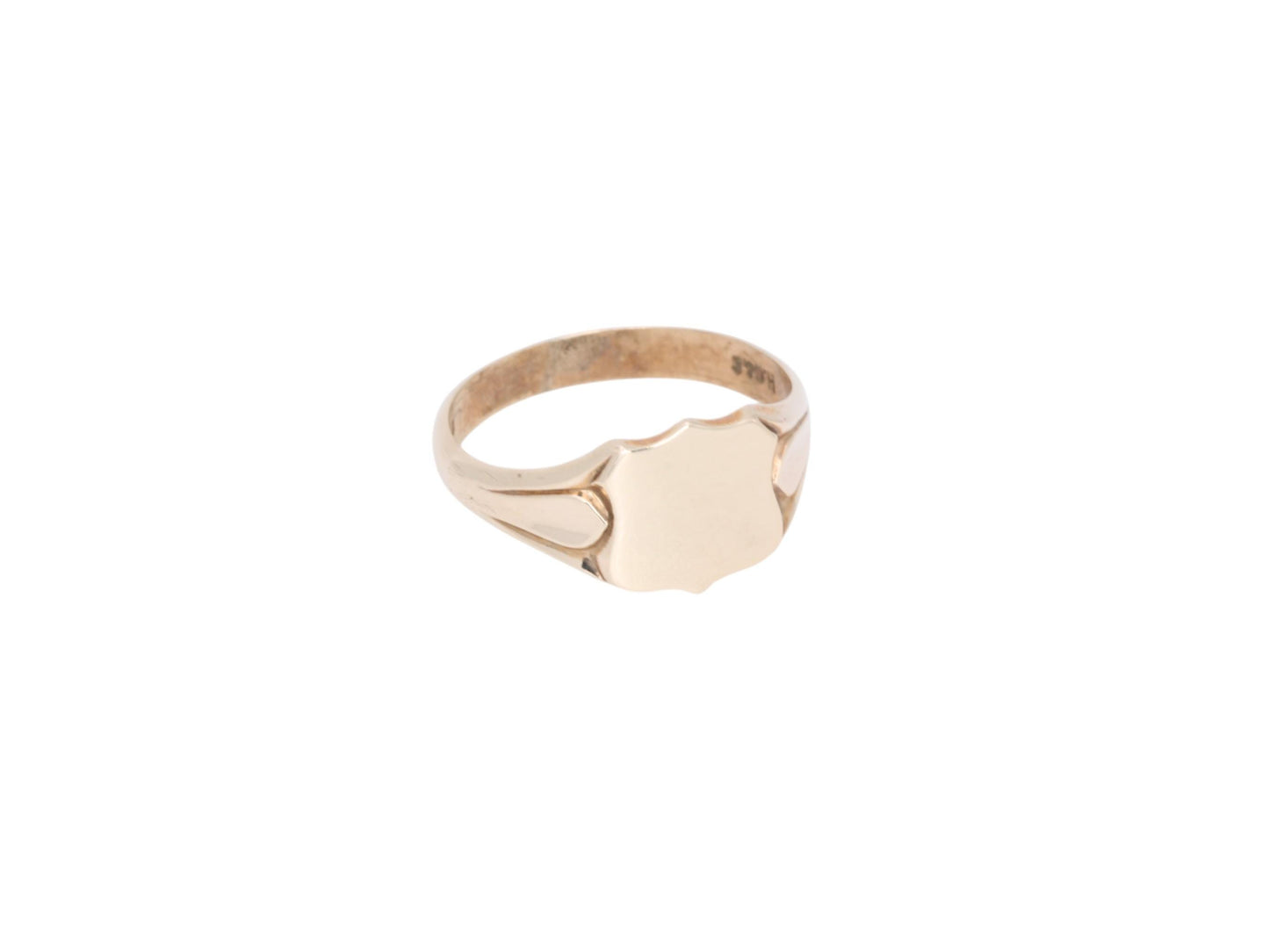 Vintage 9ct Gold Shield Shaped Signet Ring, 1976