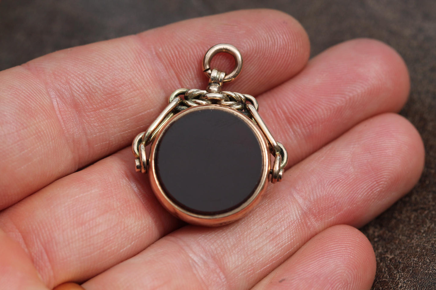 Antique 9ct Gold Carnelian Compass Pendant, 1891