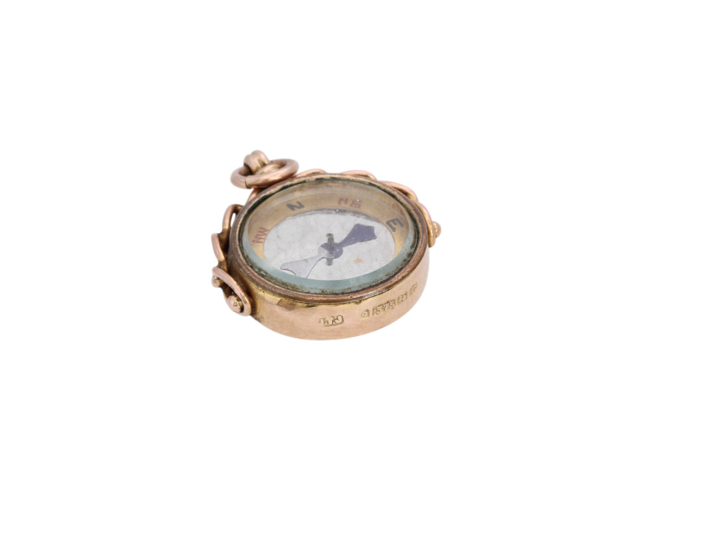 Antique 9ct Rose Gold Compass Pendant, 1924