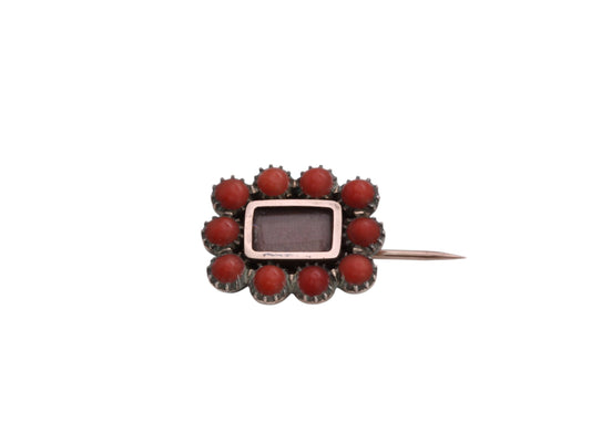 Antique Victorian 9ct Gold Coral Brooch