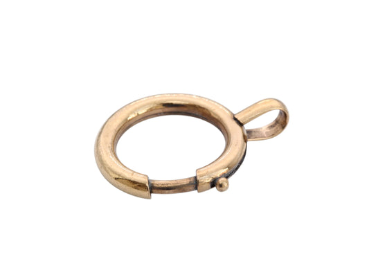Antique 9ct Rolled Yellow Gold Large Bolt Spring Clasp Ring
