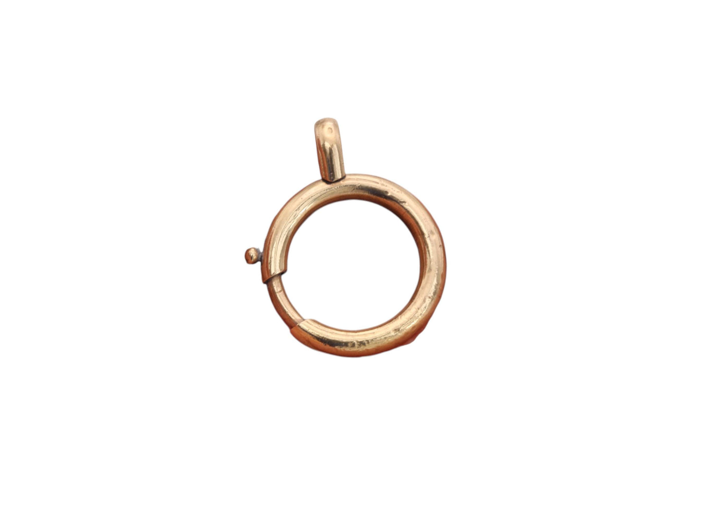 Antique 9ct Rolled Yellow Gold Large Bolt Spring Clasp Ring