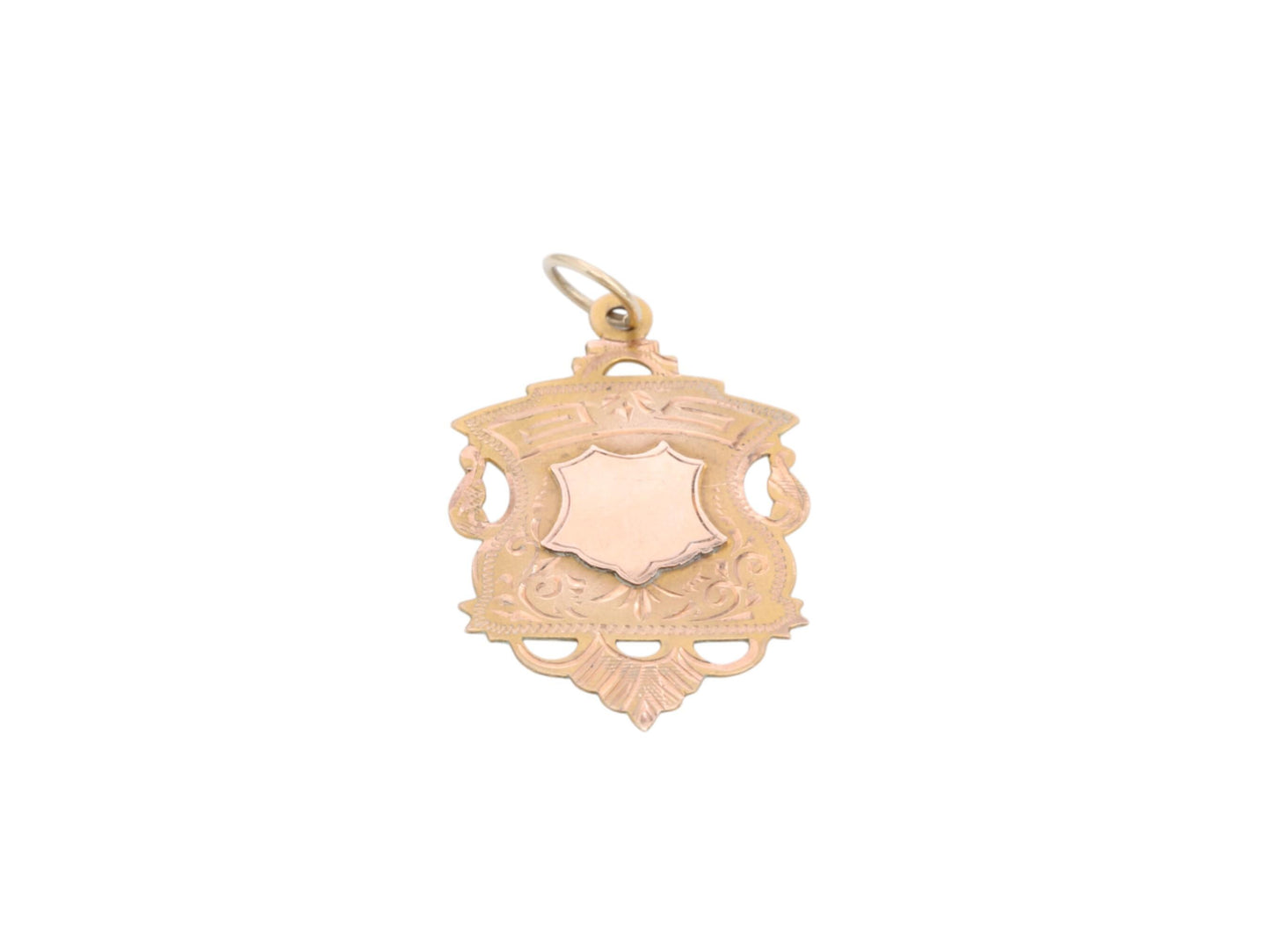 Antique 9ct Gold Shield Pendant Fob