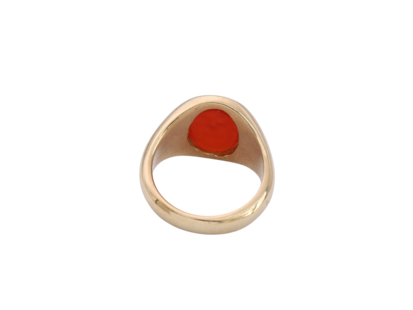 Vintage 18ct Gold Sardonyx Intaglio Lion 'Persevere' Signet Ring, 1997