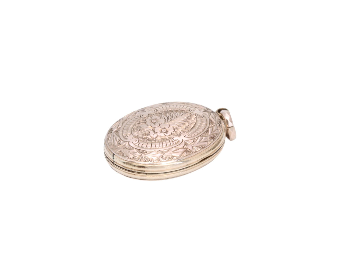 Antique 9ct Rose Gold Forget Me Not Chased Locket