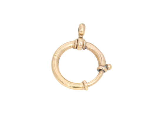 Antique Large 9ct Rolled Gold Bolt Spring Clasp Ring, 20mm