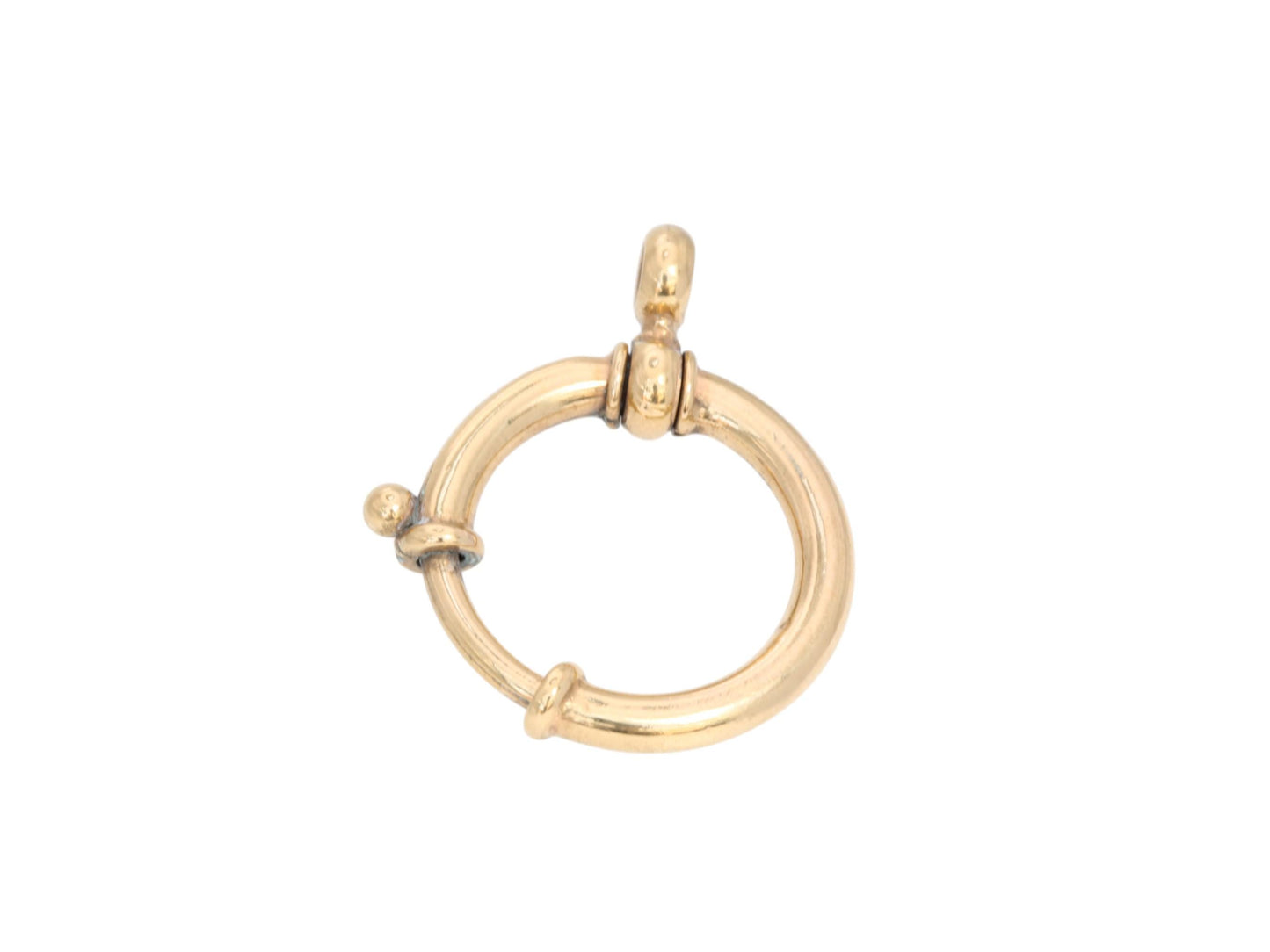 Antique Large 9ct Rolled Gold Bolt Spring Clasp Ring, 20mm