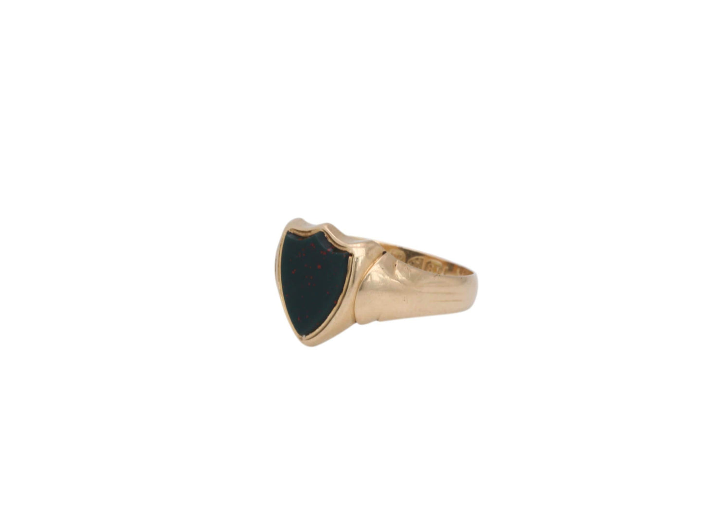 Antique 18ct Gold Shield Bloodstone Signet Ring, 1901
