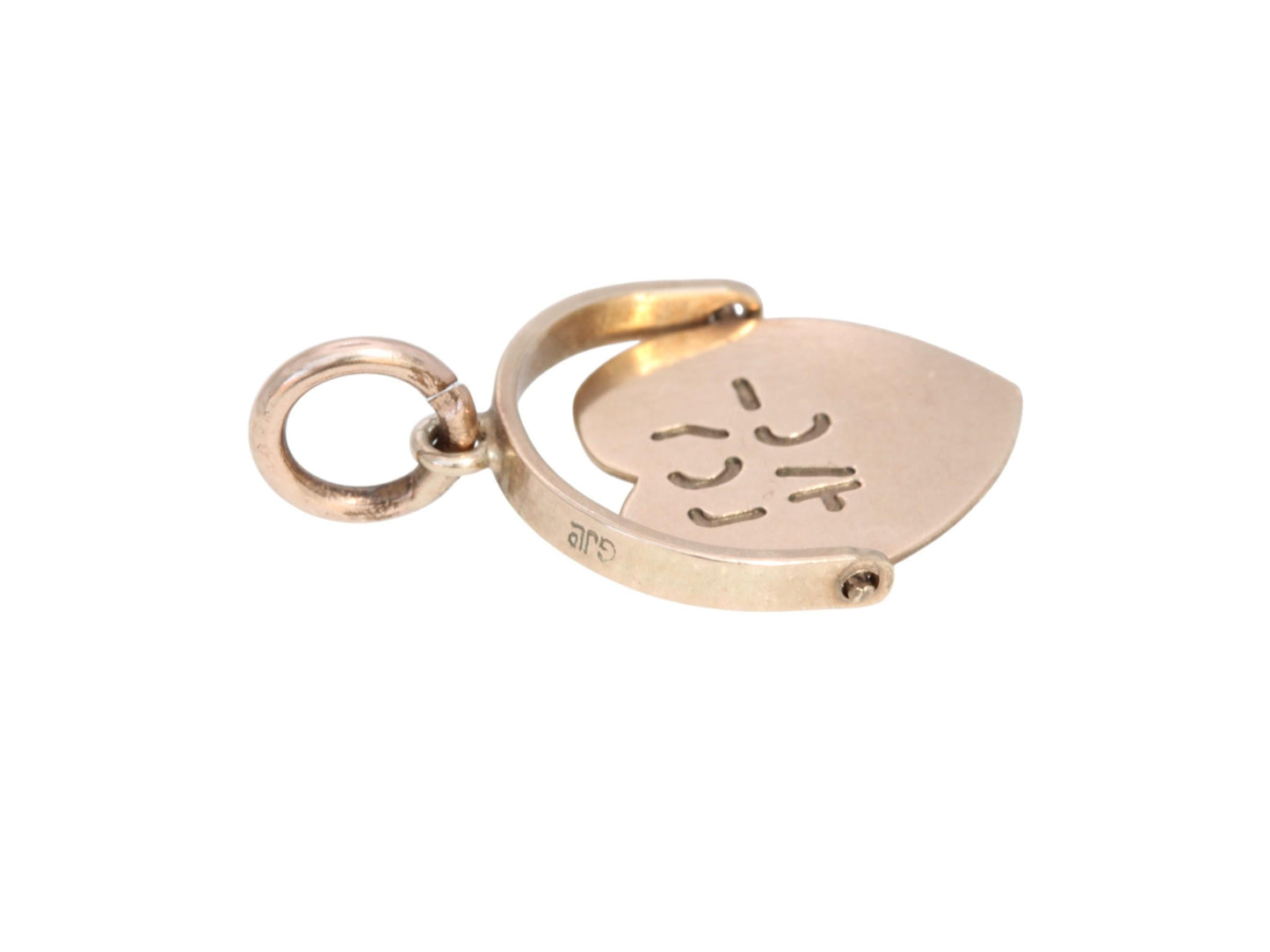 Vintage 9ct Gold Heart 'I Love You' Spinning Charm Pendant