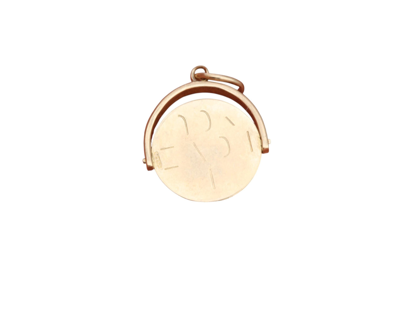 Vintage 9ct Gold Spinning 'I Love You' Charm Pendant