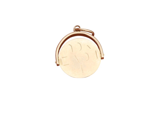Vintage 9ct Gold Spinning 'I Love You' Charm Pendant