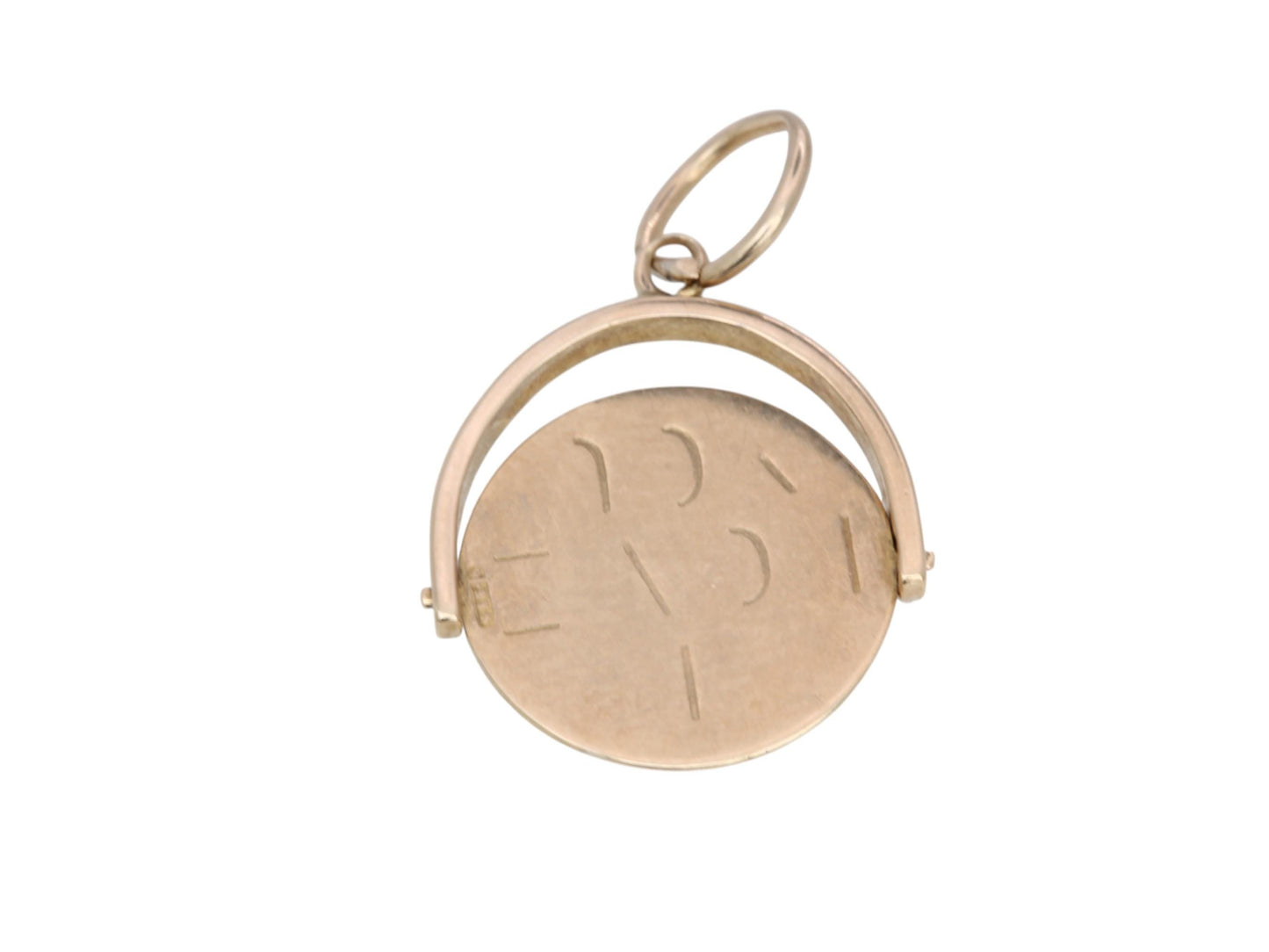 Vintage 9ct Gold Spinning 'I Love You' Charm Pendant