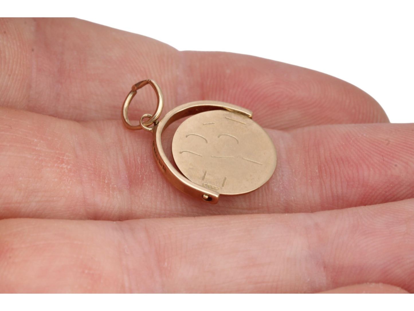 Vintage 9ct Gold Spinning 'I Love You' Charm Pendant