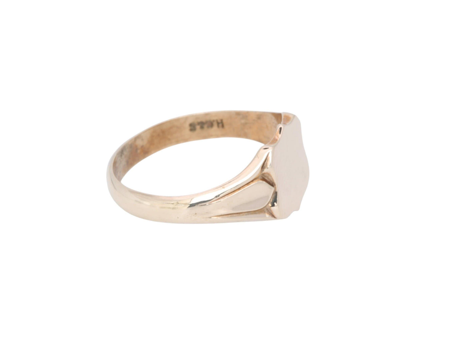 Vintage 9ct Gold Shield Shaped Signet Ring, 1976