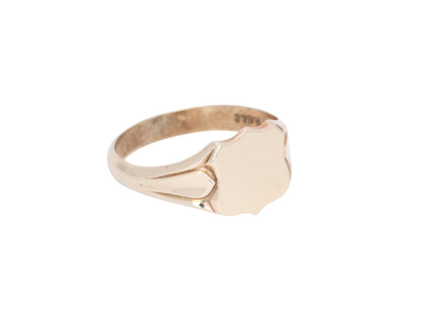 Vintage 9ct Gold Shield Shaped Signet Ring, 1976