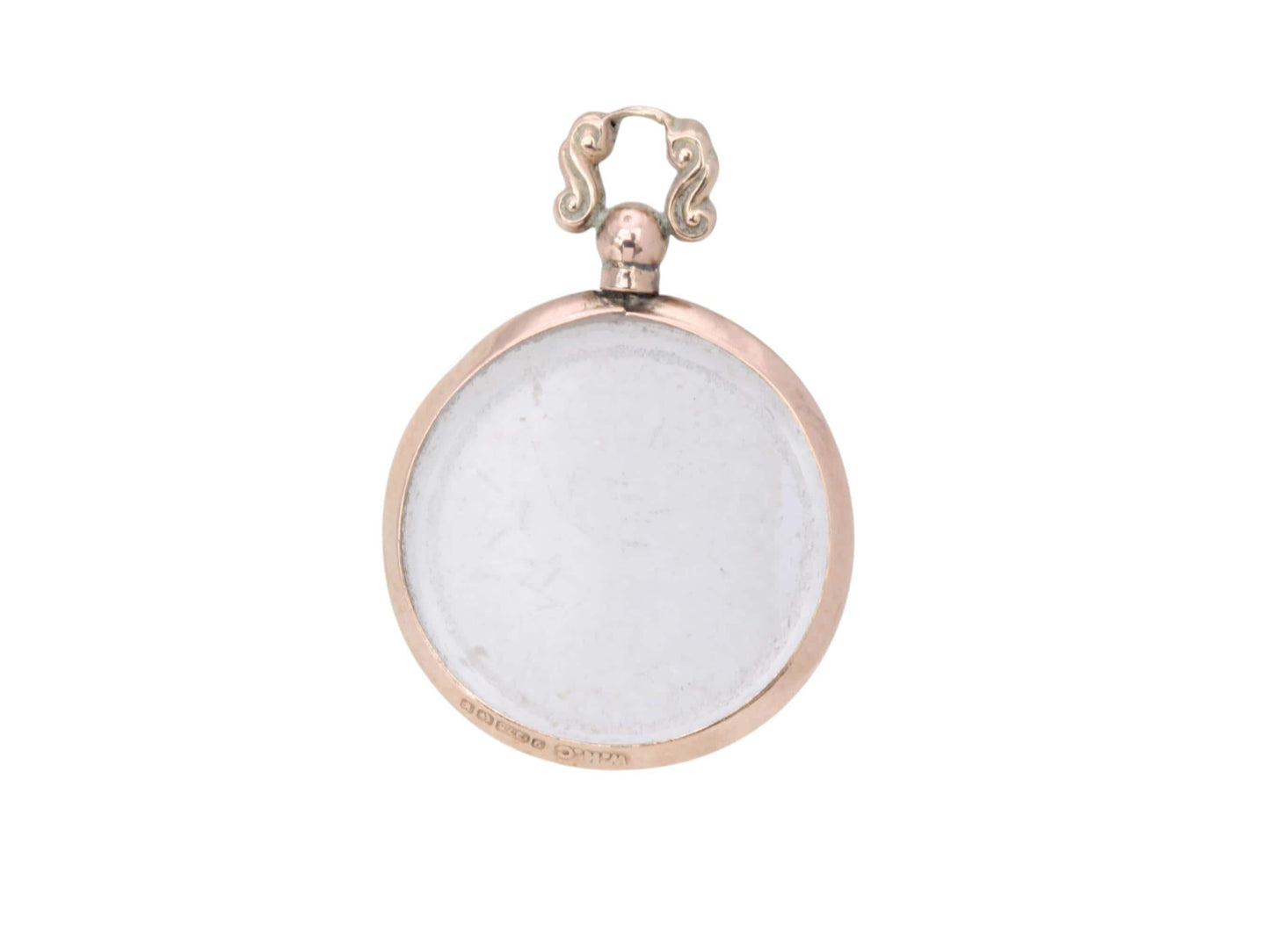 Antique 9ct Gold Small Glass Open Face Locket