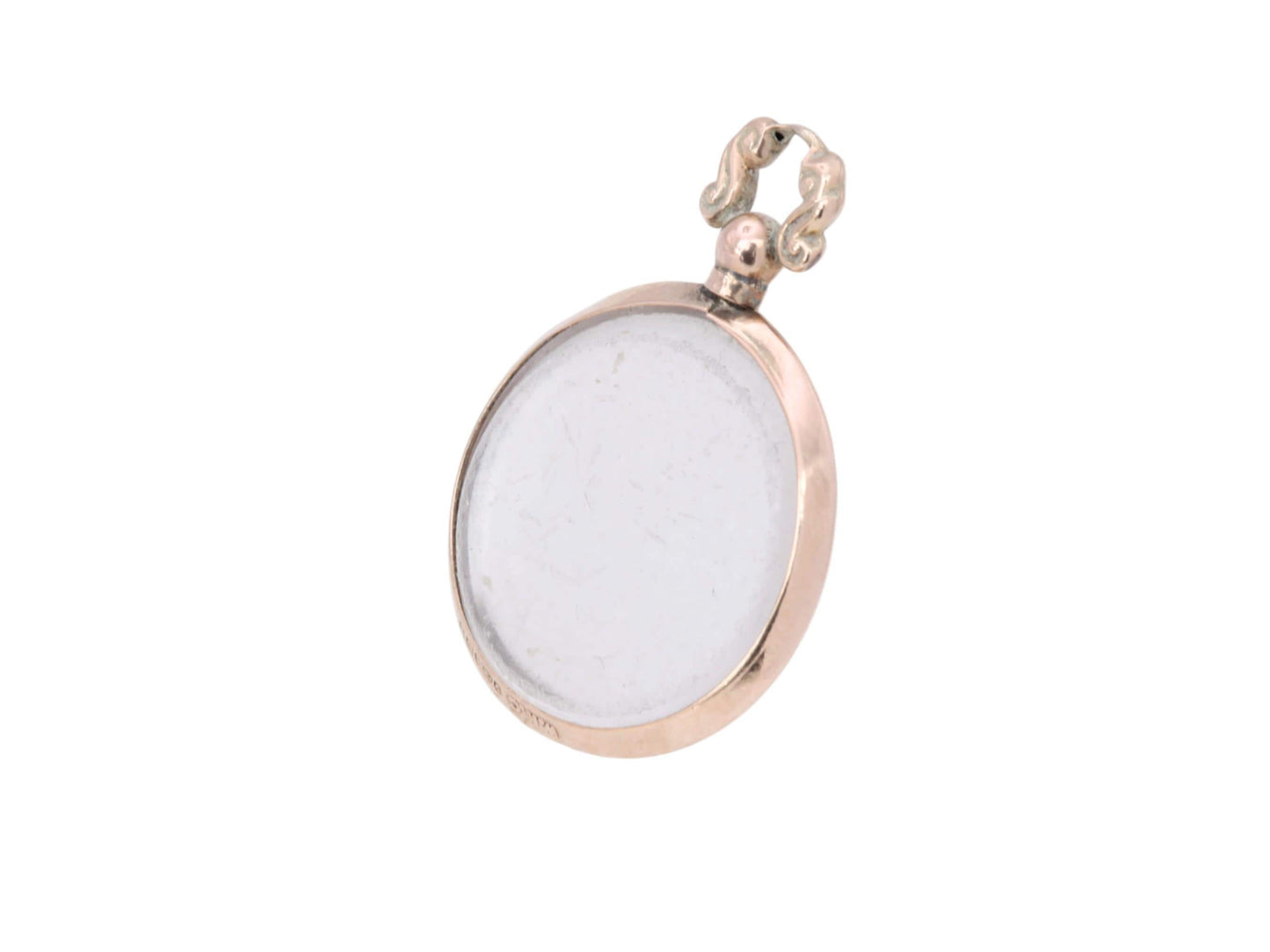 Antique 9ct Gold Small Glass Open Face Locket
