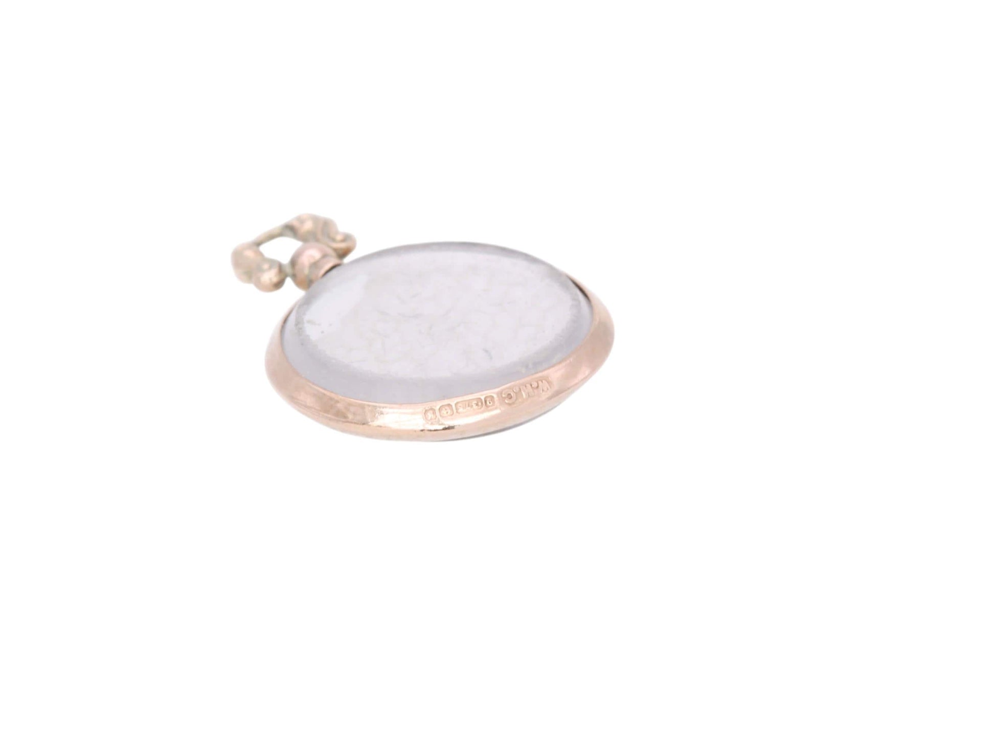 Antique-9ct-Gold-Small-Glass-Open-Face-Locket
