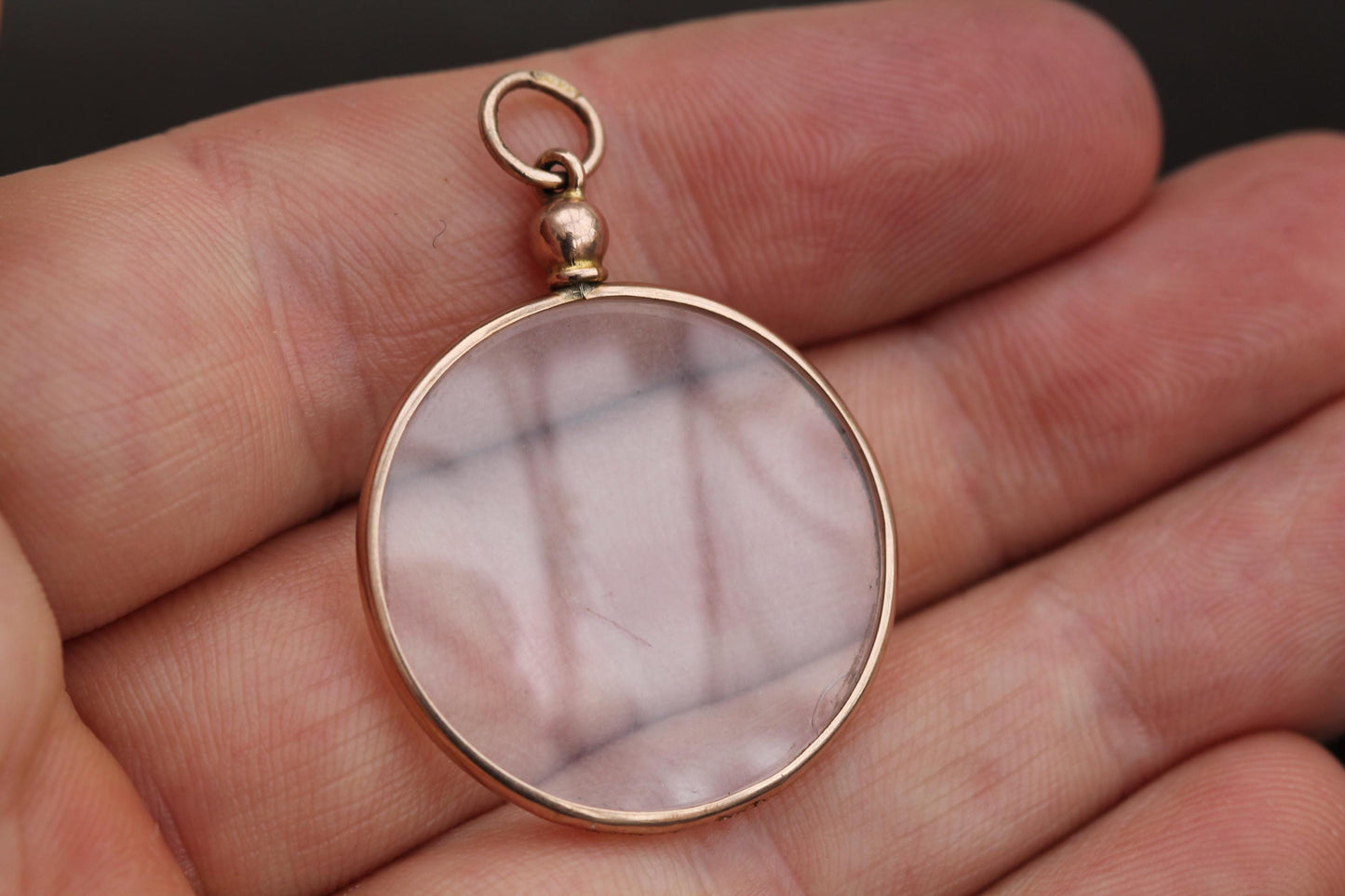 Antique 9ct Gold Glass Open Face Locket