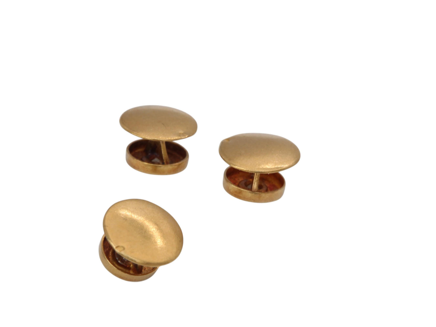 Antique French 18ct Gold Shirt Studs: Old Mine Cut Diamonds, c.1890