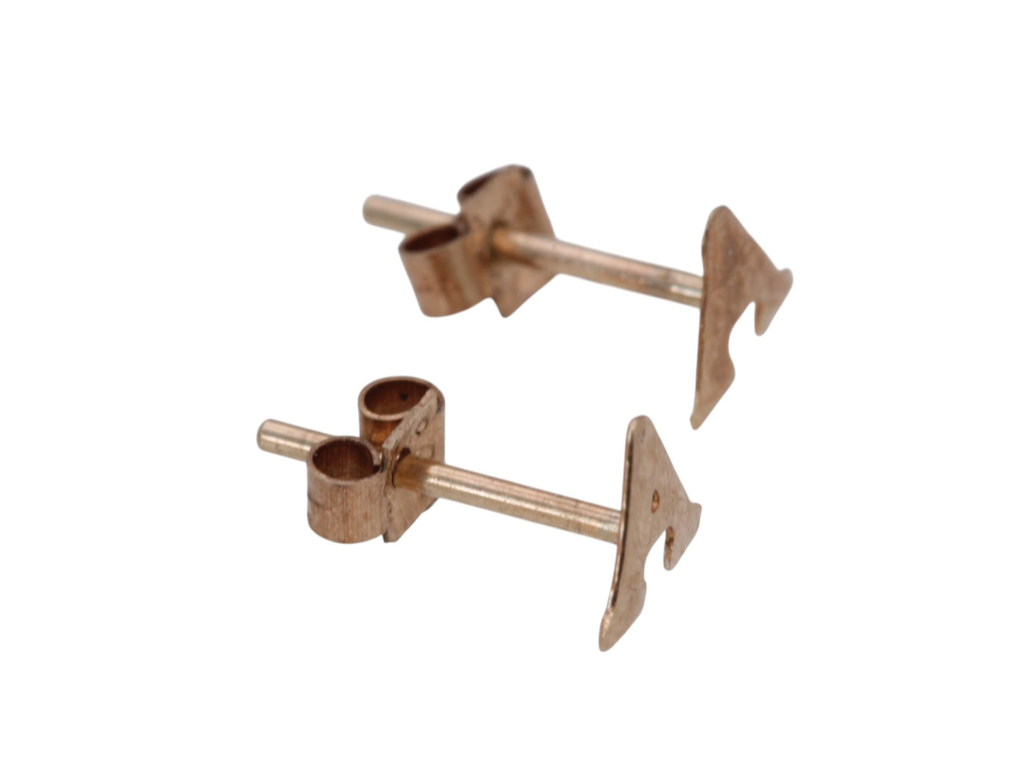 Vintage 9ct Gold Letter 'A' Earring Studs