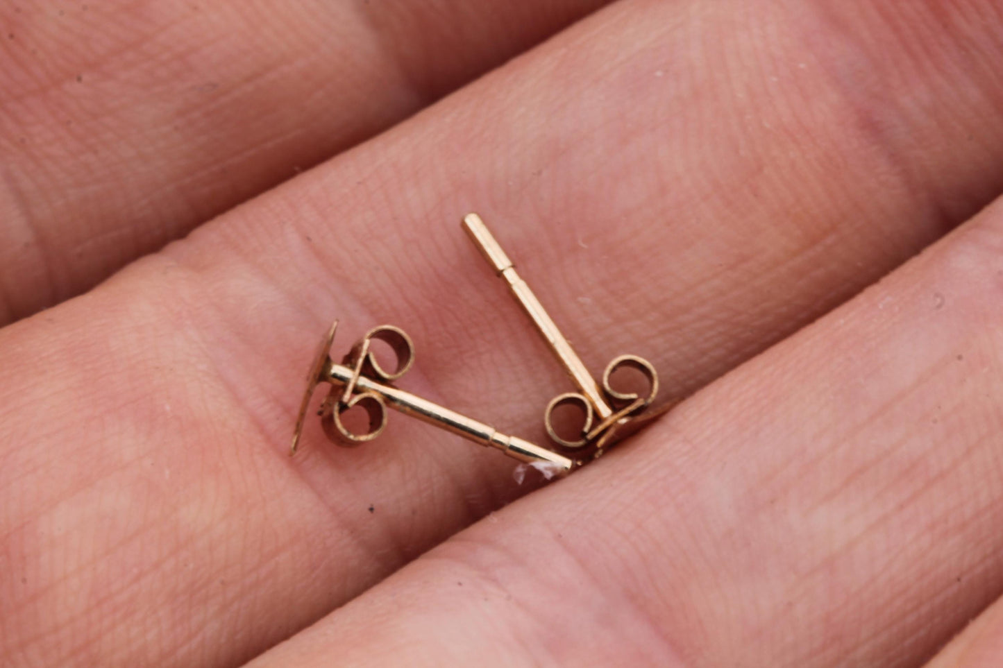 Vintage 9ct Gold Letter 'A' Earring Studs