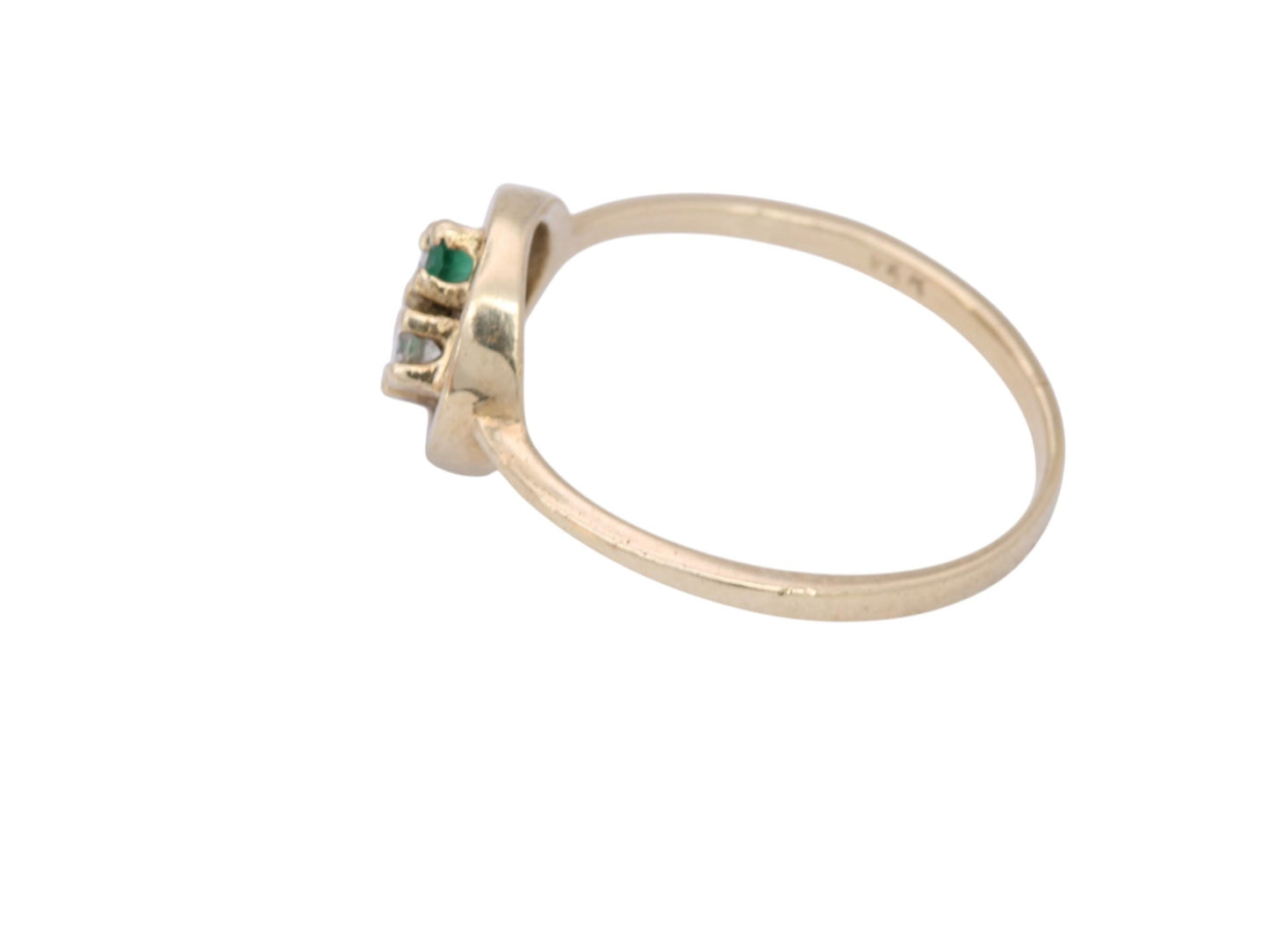 Vintage 14ct Gold Emerald & Diamond Ring