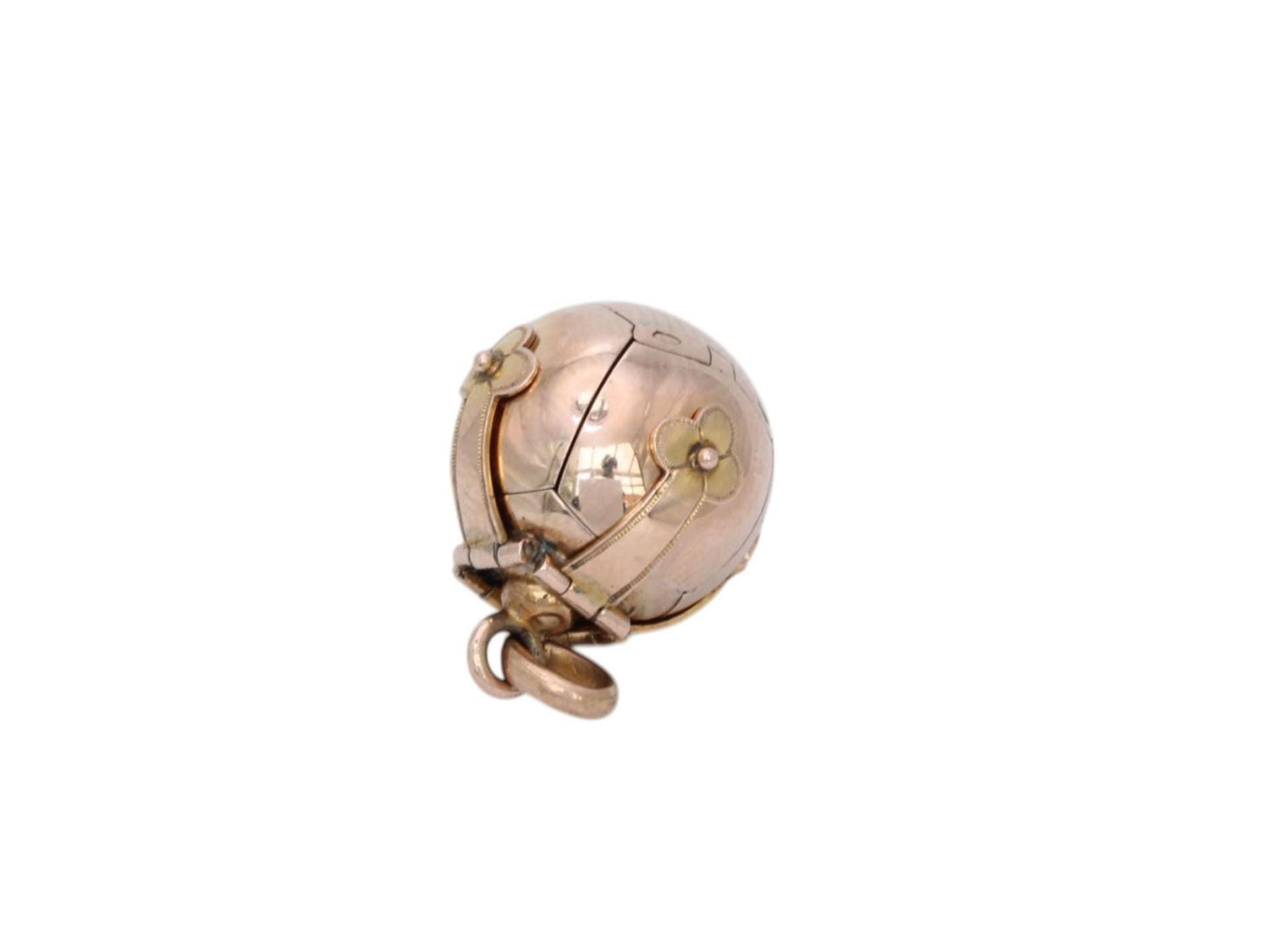 Antique 9ct Gold Masonic Opening Orb Ball Pendant