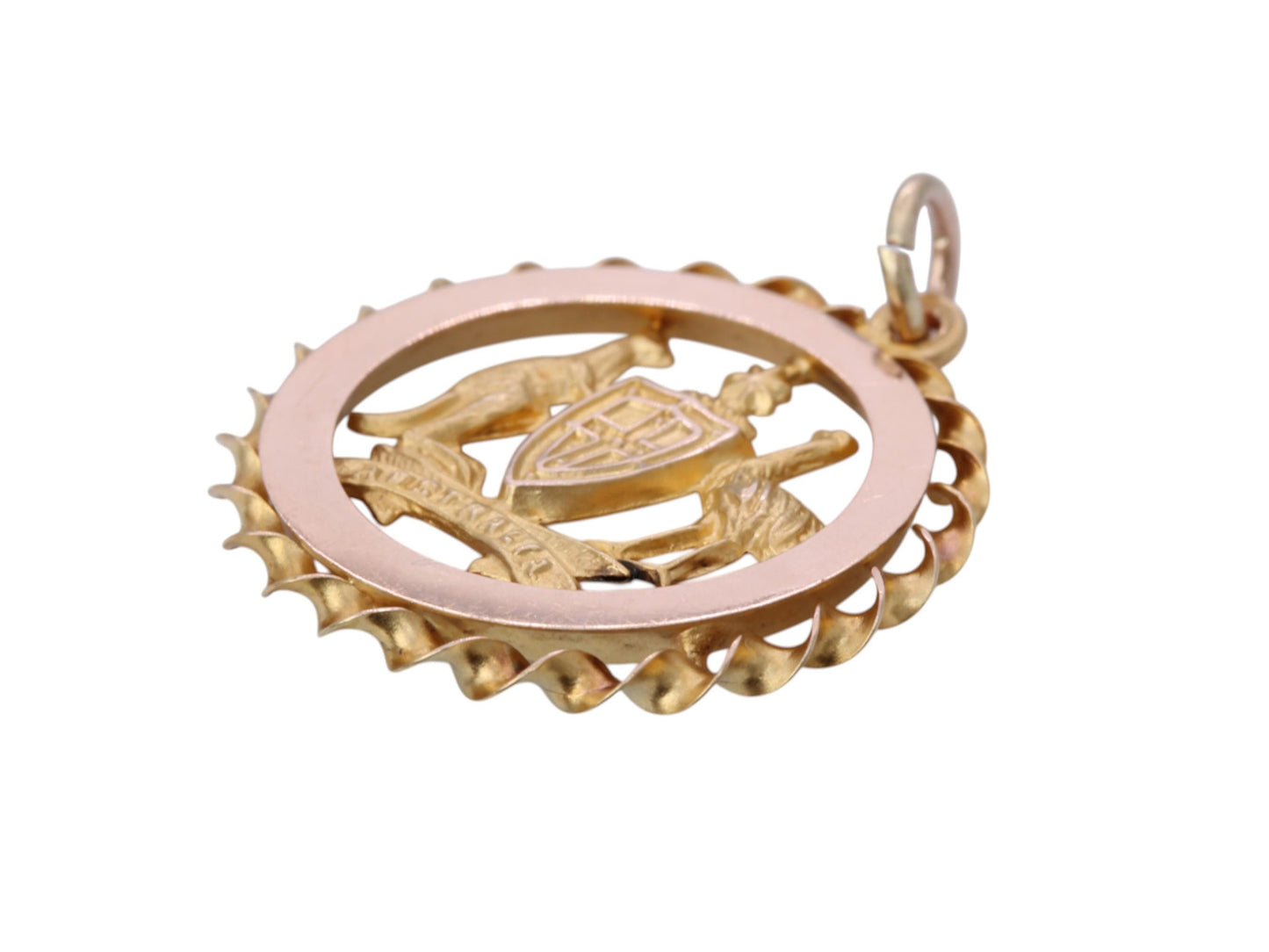 Antique 9ct Gold Australian Kangaroo Emu, Commonwealth Coat Of Arms Pendant