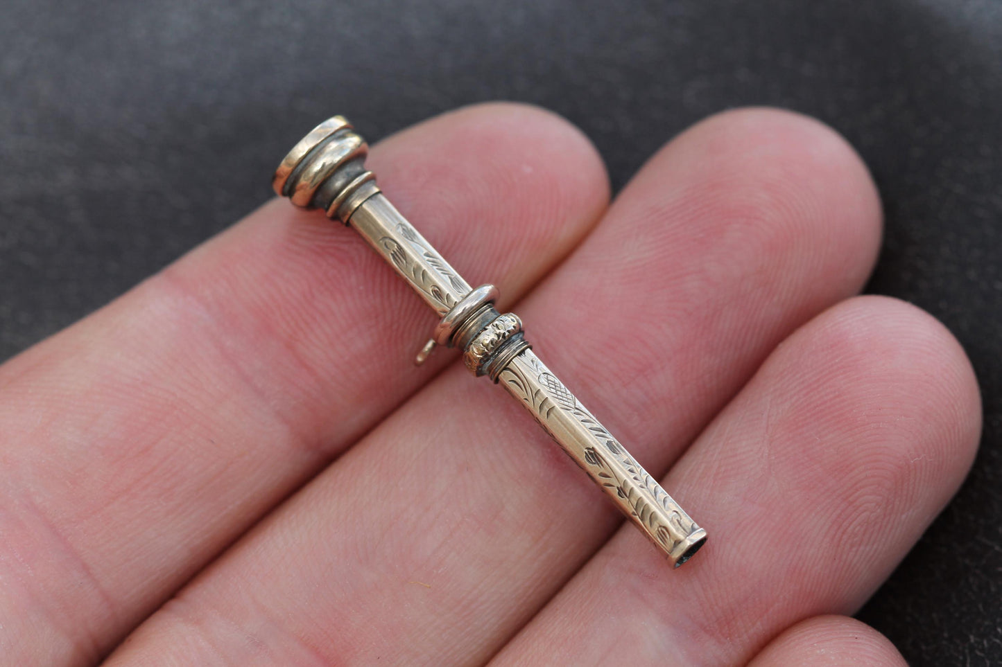 Antique 9ct Gold Miniature Retractable Pencil